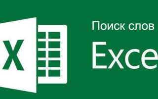 Як в Excel знайти потрібне слово