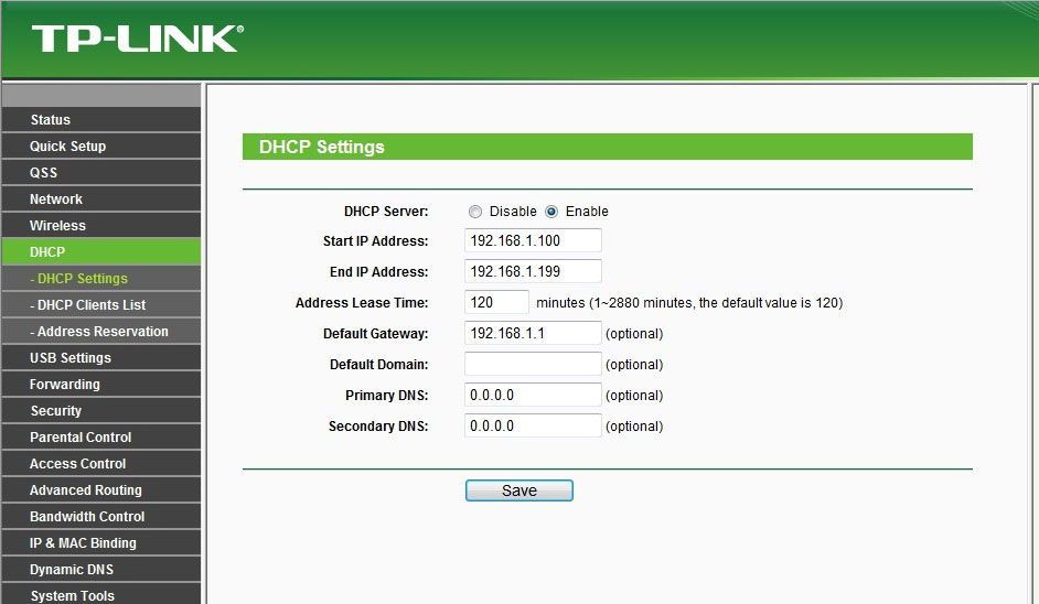 Активація DNCP на маршрутизаторі