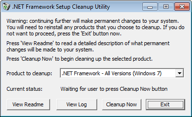 Програма .NET Framework Cleanup Tool