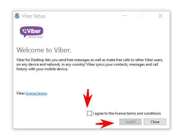 Початок установки Viber