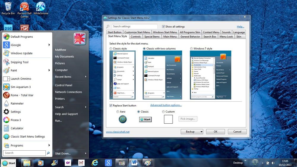 Windows 7 налаштування меню Пуск
