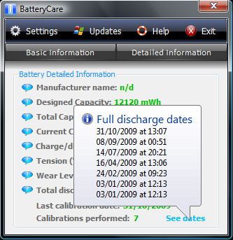 Використання програми BatteryCare
