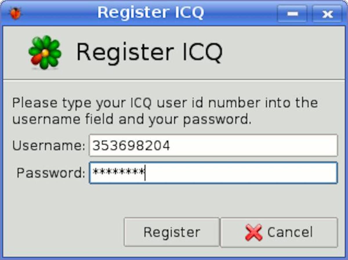 Реєстрація в ICQ