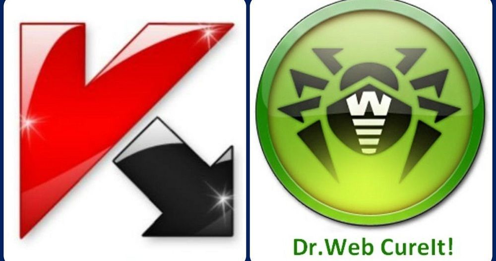 Логотипи Касперського і Доктор Веб