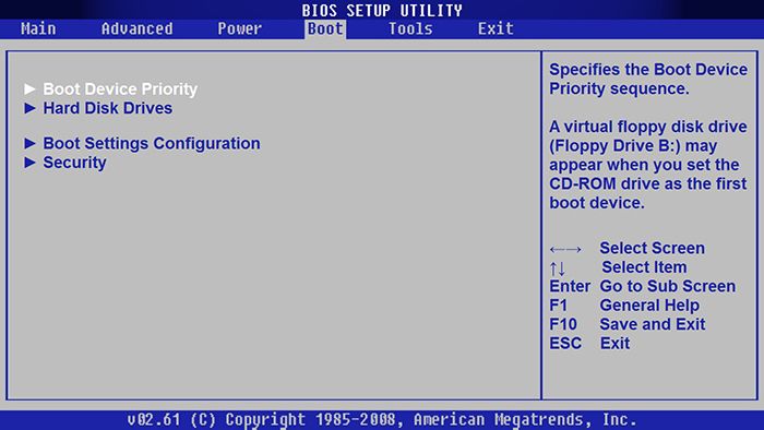 Boot Device Priority AMI