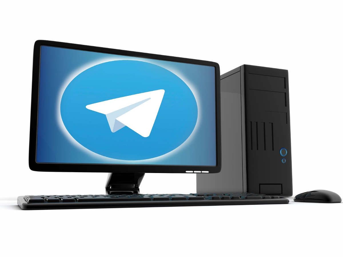 Логотип телеграм на моніторі
