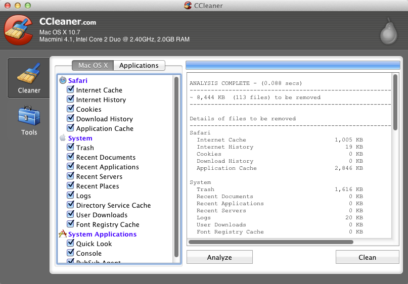 Програма CCleaner для Mac OS