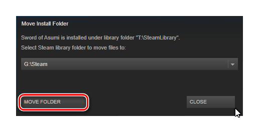 Move folder в Steam