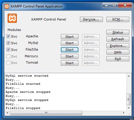Контрольна панель XAMPP