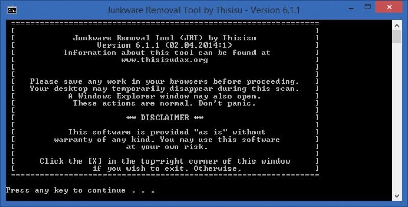 Junkware Removal Tool