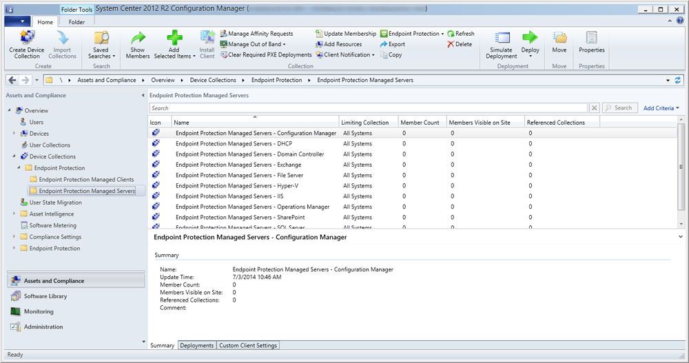 Скріншот System Center Configuration Manager 2012 r2