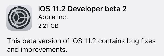 iOS 11.2 beta 2