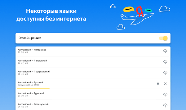 Деякі бази доступні без Інтернету Яндекс