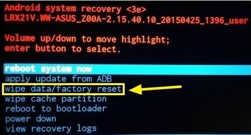 Wipe data / factory reset