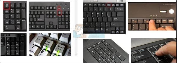 Клавіша Нум Лок на різних видах клавіатур