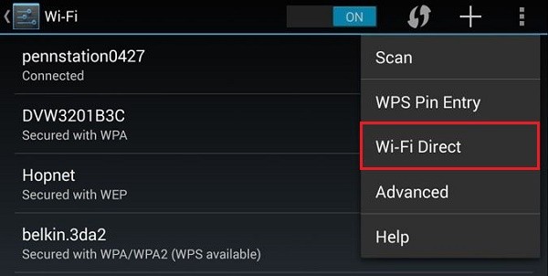 Wi FI Direct на телефоні