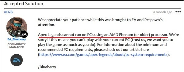 Не підтримуються AMD Phenom