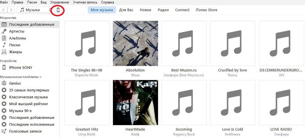 Іконка iPhone в iTunes