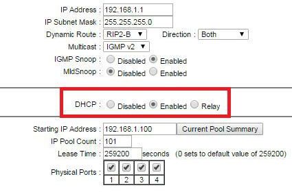 Активація DHCP-сервера на роутері