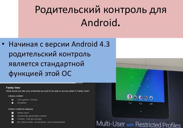 Батьківський контроль на Андроїд