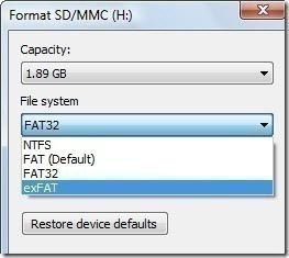 ExFAT - оптимальна файлова система для смартфона